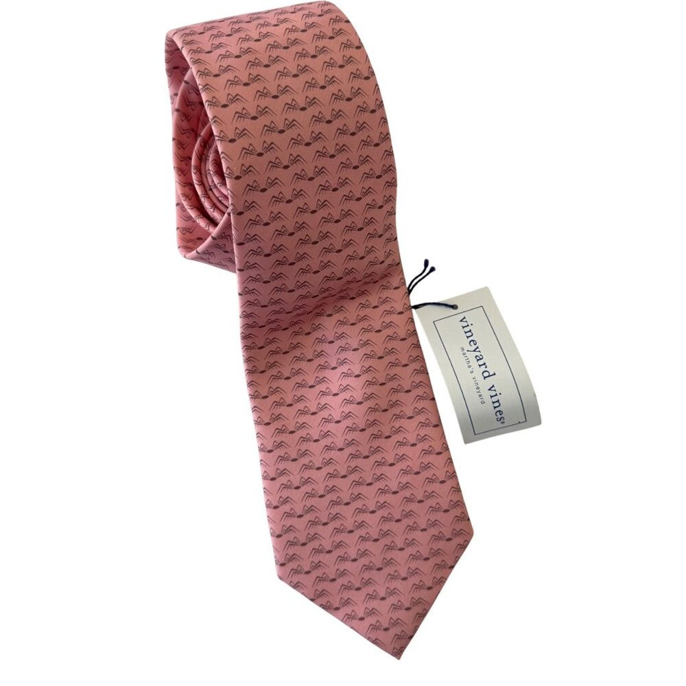 Vineyard Vines Custom Collection Silk Tie Spider Graphic Pink 4" NWT Career